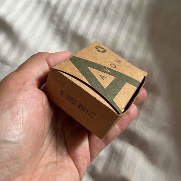 Avon Be Green Recycling Charm Gem Stretch Bracelet Ponytail Hair Holder Tie New - Picture 4 of 5